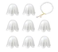 Lily of the Valley Beads Set of 100 White | White Loose Balls with Hole for Sewing or Threading - Perfect for Jewellery Making, Embroidery, Craft Projects & Creative Decorations