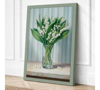 Lily of the Valley Botanical Canvas Wall Art Print 36x24 Inch (91 x 61 cm)