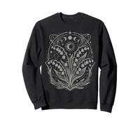 Lily Of The Valley Celestial Wildflower Witchy Moon Phase Sweatshirt