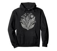 Lily Of The Valley Celestial Wildflower Witchy Moon Sun Pullover Hoodie