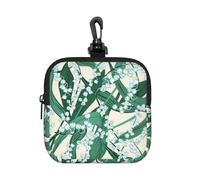 Lily of The Valley, Coin Purse Square Zipper Storage Bag, Change Pouch with Lobster Buckle Clasp Buckle, Change Purse