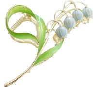 Lily of The Valley Flower Hair Clips,Orchid Hair Clamps,Flower Metal Hairpin,Lily Flowers Jaw Clamp Hair Styling Hair Accessories for Thick Thin Hair Clips and Barrettes,Claws,Hair Styling Accessories