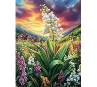 Lily of The Valley Flower Landscape 1000 Piece Jigsaw Puzzle for Adults Weekend Hobby Creative Challenge No Duplicate Pieces Ideal Retirement Gift 1000 PCS
