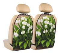 Lily Of The Valley Flower Print,2 Pack Car Seat Kick Mats Back Seat Protector Durable Back Seat Organiser