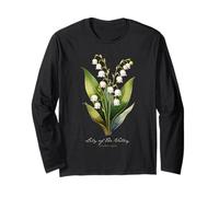 Lily of The Valley Flower Scientific Name Illustration Flora Long Sleeve T-Shirt
