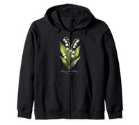 Lily Of The Valley Flower Scientific Name Illustration Flora Zip Hoodie