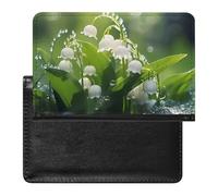 Lily of The Valley Flowers Green Leaves Passport Wallet Cute Passport Case with Card Slot Travel Passport Holder Cover