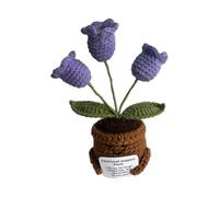 Lily Of The Valley Knitted Flowers,3-Headed Lily Of The Valley Crochet Plant,Hand-Woven Finished,Emotional Support Gift,Suitable For Balcony, Bedroom,Office, Living Room,Car Dashboard Decoration