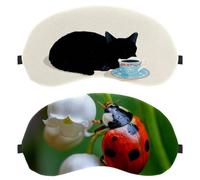 Lily of the Valley Ladybug 2-Pack Light-Blocking Soft Breathable Eye Masks with Eye Patches and Sleep Masks