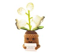 Lily of The Valley Lamp, Cute Crochet Desk Flower Night Light, Decorative Lily of The Valley Floral Tabletop Lamp, Charming Decorative Nightlight for Bedroom, Living Room, Children's Room