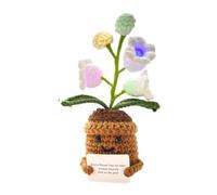 Lily of The Valley Lamp, Cute Crochet Desk Flower Night Light, Decorative Lily of The Valley Floral Tabletop Lamp, Charming Decorative Nightlight for Bedroom, Living Room, Children's Room