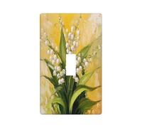 Lily of The Valley Light Switch Cover Decorative Single Toggle 1 Gang Wall Plate for Kitchen Farmhouse Bedroom Bathroom Art Decor