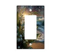 Lily of the Valley Light Switch Cover Plate/Outlet Covers, White Floral Design for Spring Decor, Thermoplastic Wall Plates, Standard Size Single Rocker