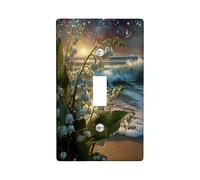Lily of the Valley Light Switch Cover Plate/Outlet Covers, White Floral Design for Spring Decor, Thermoplastic Wall Plates, Standard Size Single Toggle