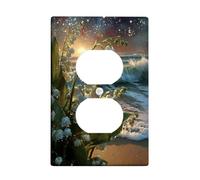 Lily of the Valley Light Switch Cover Plate/Outlet Covers, White Floral Design for Spring Decor, Thermoplastic Wall Plates, Standard Size Single Duplex Outlet