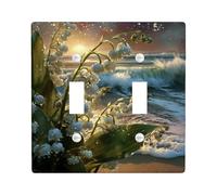 Lily of the Valley Light Switch Cover Plate/Outlet Covers, White Floral Design for Spring Decor, Thermoplastic Wall Plates, Standard Size Double Toggle