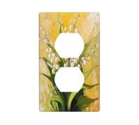 Lily of The Valley Outlet Cover Light Switch Cover Decorative 1 Gang Wall Plate for Kitchen Room Bathroom Size 7x11.4cm