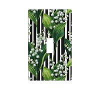 Lily of The Valley Pattern Light Switch Cover Decorative Single Toggle 1 Gang Wall Plate for Kitchen Farmhouse Bedroom Bathroom Art Decor