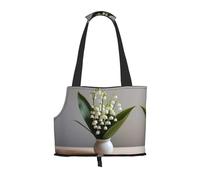 Lily of The Valley Printed pet Shoulder Bag - Foldable Design, Small cat and Dog Travel Bag