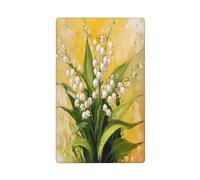 Lily of The Valley Single Toggle Blank Wall Plate Light Switch Cover Decorative 1 Gang for Kitchen Room Bathroom Size 11.4x7cm