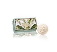 Lily of the valley Soap, box of 6 bars of round guest soaps carved with Florentine lily, 6 x 1.76 oz. by Saponificio Artigianale Fiorentino