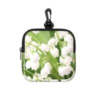 Lily of The Valley, Square Zipper Storage Bag, Neoprene Coin Purse, Small Wallets, Change Pouch, Change Purse