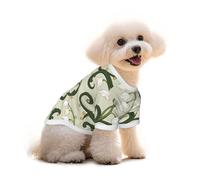 Lily of the Valley Vine Design Print Pet Clothes - Cotton T-Shirts Soft Breathable Pet Apparel for Small,Medium and Large Dogs and Cats