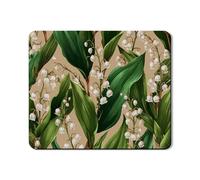 Lily of the Valley Washer Dryer Top Protector Mat, Elegant Botanical Laundry Room Covers, Vintage Floral Design, Summer Trip Waterproof Washer and Dryer Mats 20x24 Inch