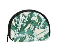 Lily of The Valley, Women's Storage Bag Shell Makeup Bag Small Coin Purse Shell Change Pouch