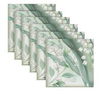 Lily Of Valley Bellflower Fresh kitchen dinner table dining christmas cloth napkins set of 6 20 x 20in servilletas de tela para bautizo