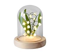 Lily of Valley Lamp DIY Night Light Bedroom Artificial Flowers Desk Home Decorations Lamp Battery Powered Material Kit Lily of The Valley Lamp Room Decor for Women Flower Night Light