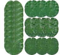 Lily Pad 26PCS Lily Pads Decorations 4 Different Size Artificial Lotus Leaf Realistic Plastic Pond Plants Floating Pond Ornaments for Pond Decor Grey