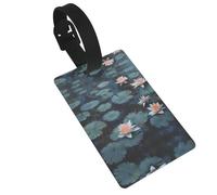 Lily Pads Flower Print Luggage Tags Quick Install Airplane Travel Essentials for Suitcases Durable PVC Bag Tag