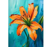 Lily Paint by Numbers for Adults with Frame Flower Paint by Numbers Kits with 3 Brushes and Acrylic Pigment Drawing Canvas Oil Painting, Hobbies for Adults Women, Home Wall Decor Gifts 30x40cm -67y5