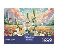 Lily Puzzles for Adults 1000 Pieces with Letters on Back Educational Games Flower Challenging Game Creativity & Gift Giving 70x50cm/1000pcs