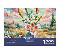 Lily Puzzles for Adults 1000 Pieces with Letters on Back Educational Games Flower Challenging Game Creativity & Gift Giving 70x50cm/1000pcs