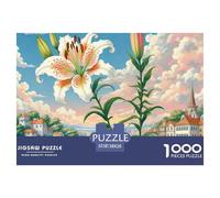 Lily Puzzles for Adults 1000 Pieces with Letters on Back Educational Games Flower Challenging Games Creativity & Gift Giving 38x26cm/1000pcs