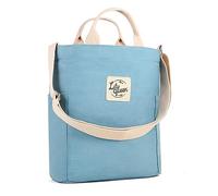 lily queen Women Canvas Tote Handbags Casual Shoulder Work Bag Crossbody (Blue),M