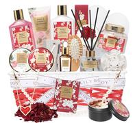 LILY ROY Gift Basket for Bath and Body for Women, Gift Baskets Set for Bath and Spa for Mother's Day and Valentine's Day for Women, 19 Foot Spa Gift Set