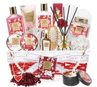LILY ROY Gift Basket for Bath and Body for Women, Gift Baskets Set for Bath and Spa for Mother's Day and Valentine's Day for Women, 19 Foot Spa Gift Set