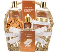 LILY ROY - Spa Gift Basket Set for Women and Men, 7 Pieces, Gift Basket for Bath and Body for Christmas Gifts, Mothers and Mothers