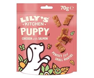 Lily’s Kitchen Made with Natural Ingredients Puppy Dog Treats Packet Chicken Nibbles with Salmon Grain-Free Recipes 8 x 70g