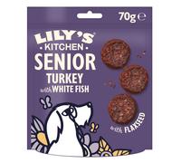 Lily?s Kitchen Made with Natural Ingredients Senior Dog Treats Packet Turkey with White Fish Bites Grain-Free Recipe 8 x 70g