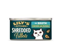 Lily’s Kitchen Shredded in Broth Chicken with Mussels, 24xTins (70g), Complete Cat Wet Food, Grain-free Recipe, With Natural Ingredients, With Freshly Prepared Meat and Balanced Nutrition, Cat Food