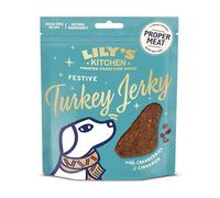 Lily’s Kitchen with Natural Ingredients Adult Dog Treats Packet Festive Turkey Jerky Grain-Free Recipe 8x70g