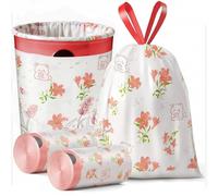 Lily Scented Bin Bags with Drawstrings 10-15L,Small Trash Liners Bag 120Pcs Durable Leak-Proof for Home Office Kitchen Bathroom,Scented Bags Keep Your Bin Smelling Fresh and Odor-Free 45 * 45CM