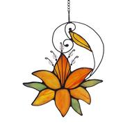 Lily Stained Acrylic - Acrylic Hanging, Flower Lily Pendant, Ornament | Acrylic Flower Window Pendant, Hand Painted Colorful Door Hanger, for Home Decoration
