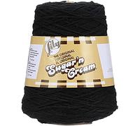 Lily Sugar N Cream Cones Black Yarn - 1 Pack of 14oz/400g - Cotton - #4 Medium - 706 Yards - Knitting/Crochet