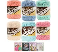 Lily Sugar n' Cream Variety Assortment 6 Pack Bundle 100% Cotton Medium 4 Worsted with 4 Patterns (Asst 62)