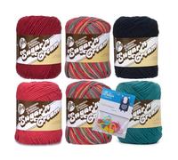 Lily Sugar'n Cream 100% Cotton Yarn 6-Pack Bundle with Bella's Crafts Stitch Markers (Painted Desert Mix)